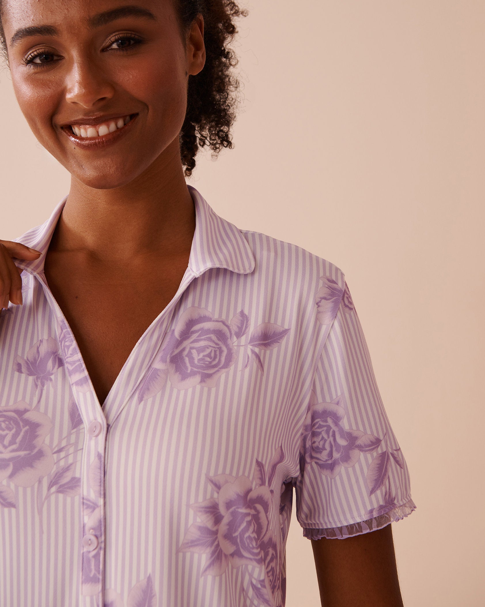 La Vie en Rose_Lilac Rose Print Super Soft Sleepshirt_40500404_P50087_03