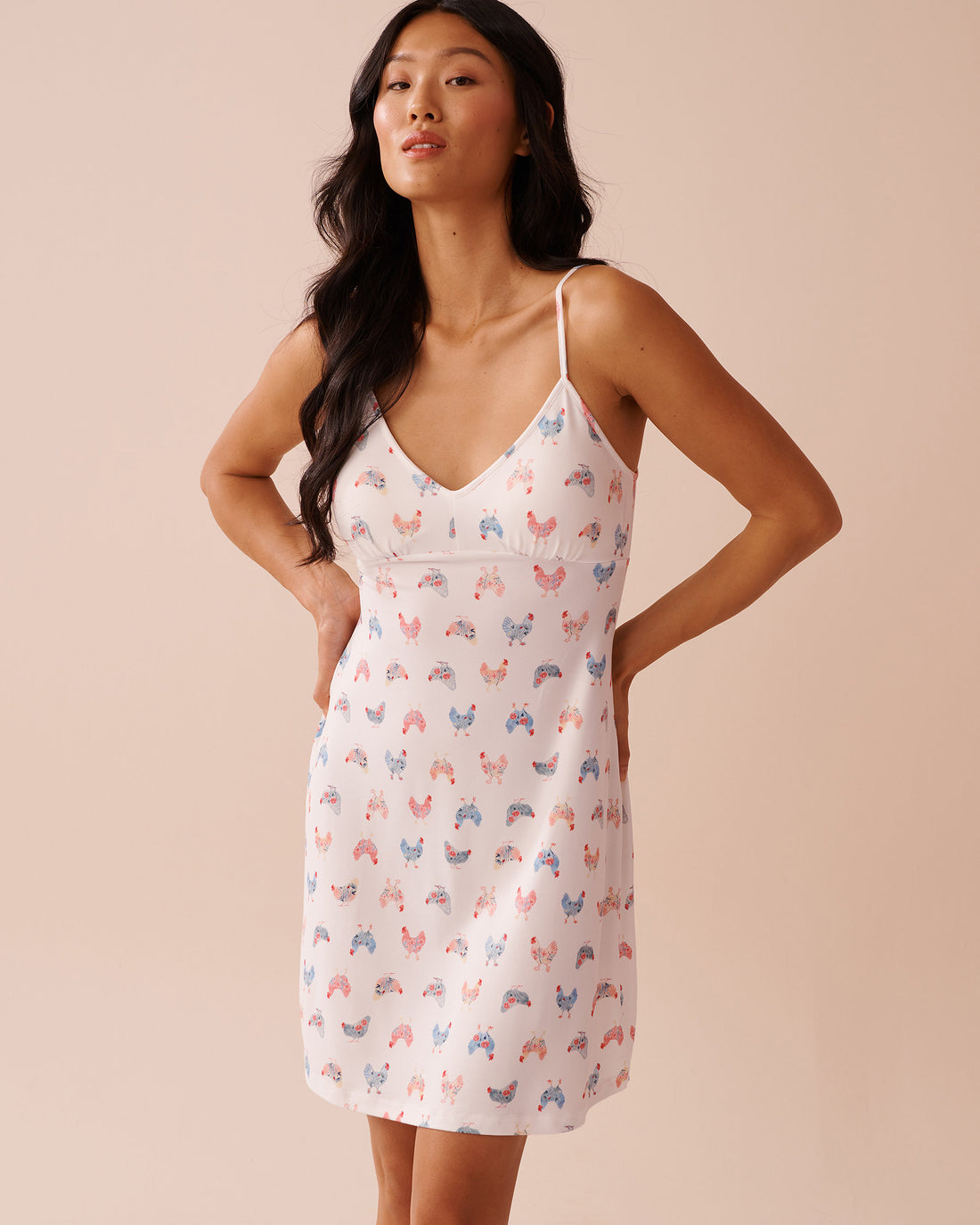 La Vie en Rose_Chicken Print Super Soft Nightie_40500421_P10481_01