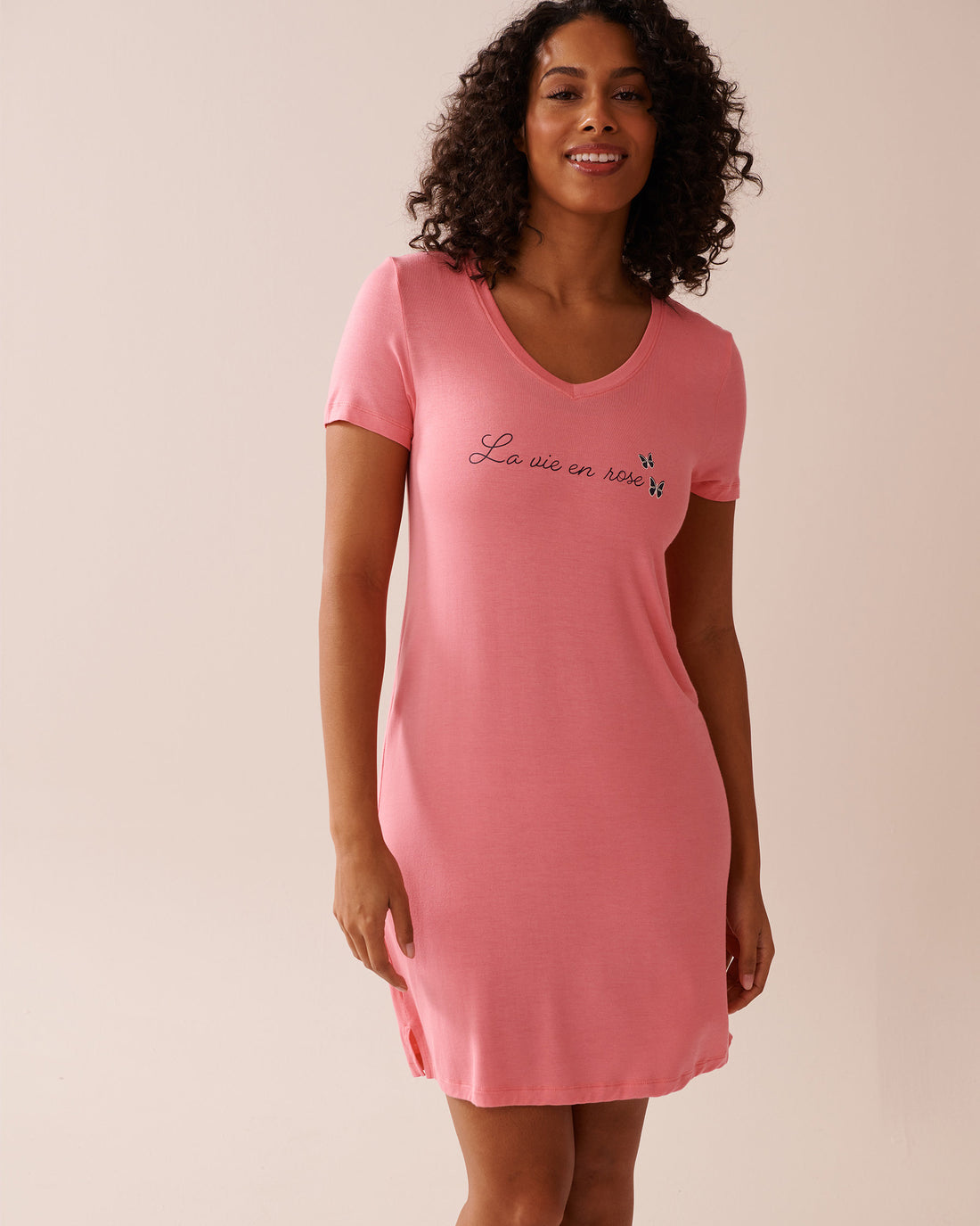 La Vie en Rose_Soft Jersey Short Sleeve Sleepshir_40500426_60010_01