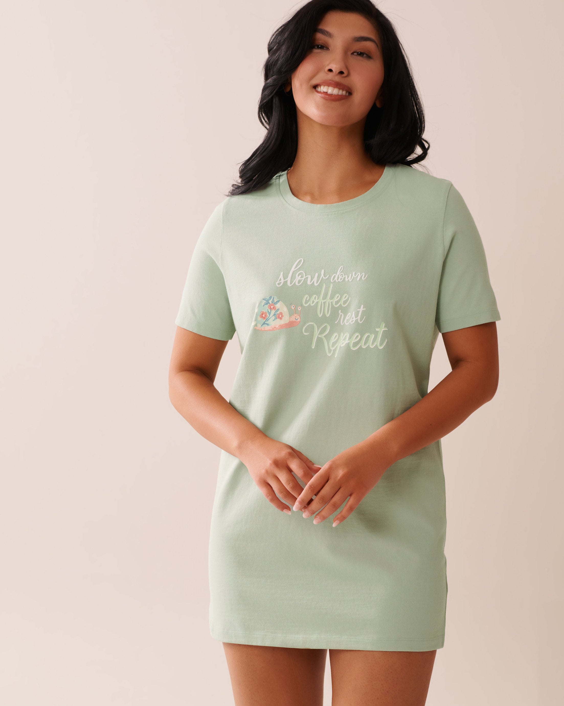 La Vie en Rose_Snail Print Cotton Sleepshirt_40500427_30055_01