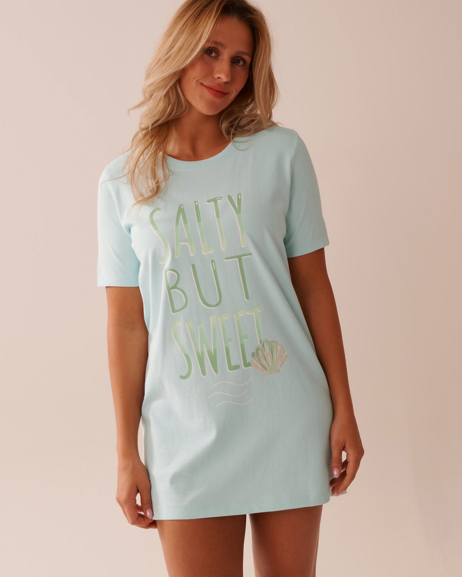 La Vie en Rose_Seashell Print Cotton Sleepshirt_40500427_40090_01