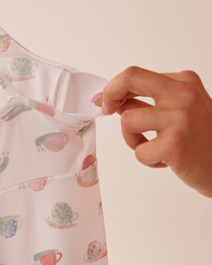 La Vie en Rose_Snail Print Lace Trim Super Soft Nightie_40500433_P10496_03