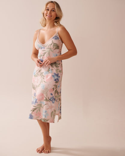 La Vie en Rose_Watercolour Flower Print Super Soft Nightie_40500435_P60362_04
