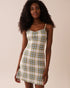 La Vie en Rose_Snow White Lint Plaid_Green & Blue Plaid Super Soft Nightie with Shelf Bra_40500438_P10515_01