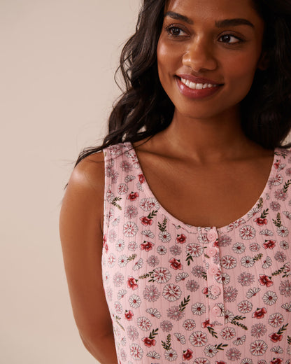 La Vie en Rose_Parfait Pink Ditsy_Pink Floral Print Ribbed Jersey Nightie_40500440_P60389_03