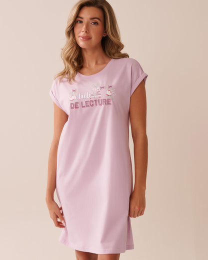 La Vie en Rose_Lavender Frost_Mouse Print Cotton Short Sleeve Sleepshirt_40500442_50057_01