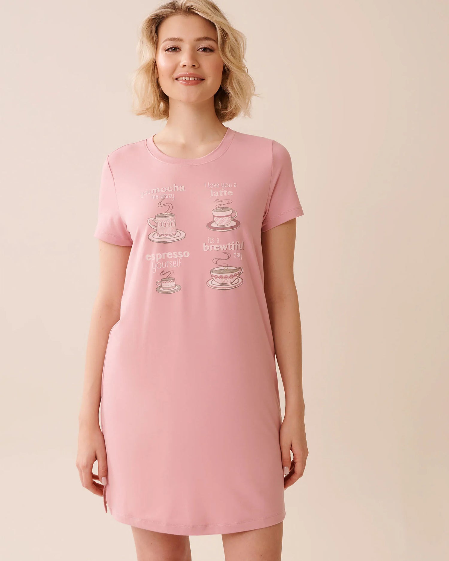 La Vie en Rose_Zephyr_Coffee Print Super Soft Sleepshirt_40500449_60160_01