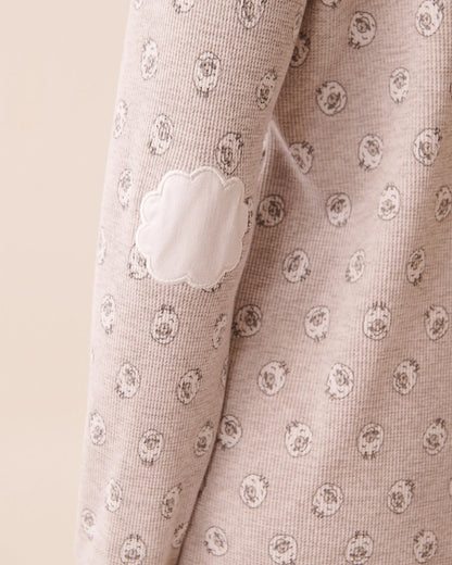 La Vie en Rose_Comfy Grey Printed Mix Sheep_Sheep Print Waffle Knit Long Sleeve Sleepshirt_40500458_P00478_03