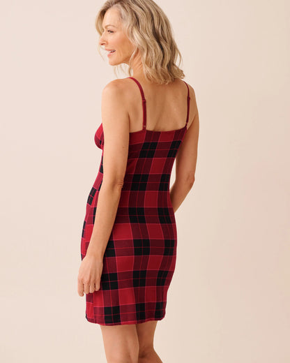 La Vie en Rose_Savvy Red Buffalo Plaid_Buffalo Plaid Super Soft Nightie_40500460_P60428_02