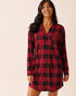 La Vie en Rose_Savvy Red Buffalo Plaid_Buffalo Plaid Super Soft Button-Down Sleepshirt_40500461_P60428_01