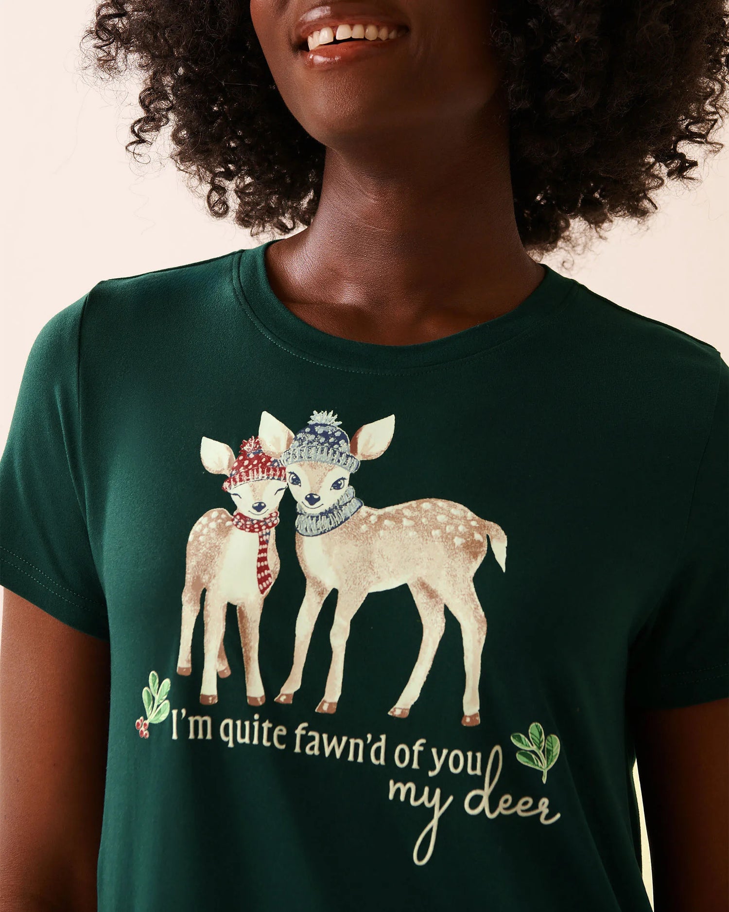 La Vie en Rose_Botanical Garden_Deer Print Super Soft Sleepshirt_40500464_30140_02