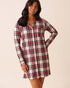 La Vie en Rose_Savvy Red Green Plaid_Red Plaid Super Soft Button-Down Sleepshirt_40500465_P60430_01