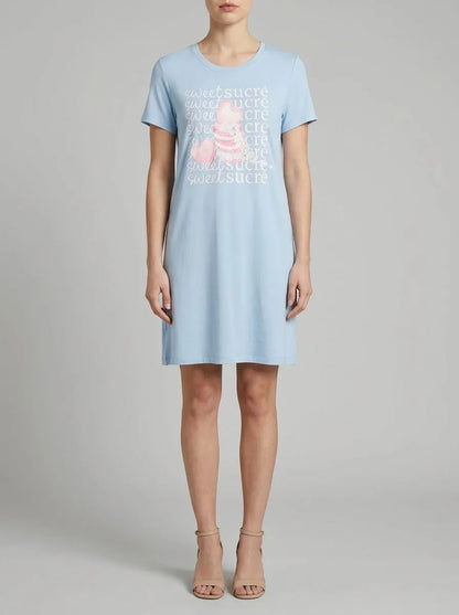 La Vie en Rose Windsurfer Women Heart Macaron Print Super Soft Sleepshirt SKU: 40500472_40264 Image 00
