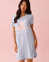 La Vie en Rose Windsurfer Women Heart Macaron Print Super Soft Sleepshirt SKU: 40500472_40264 Image 01