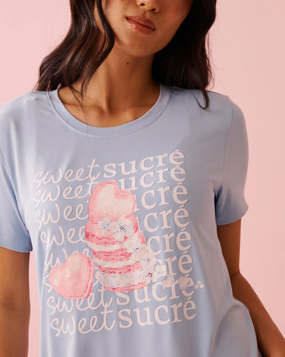 La Vie en Rose Windsurfer Women Heart Macaron Print Super Soft Sleepshirt SKU: 40500472_40264 Image 03