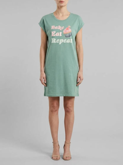 La Vie en Rose Aquifer Women Cupcake Print Cotton Short Sleeve Sleepshirt SKU: 40500479_40200 Image 00