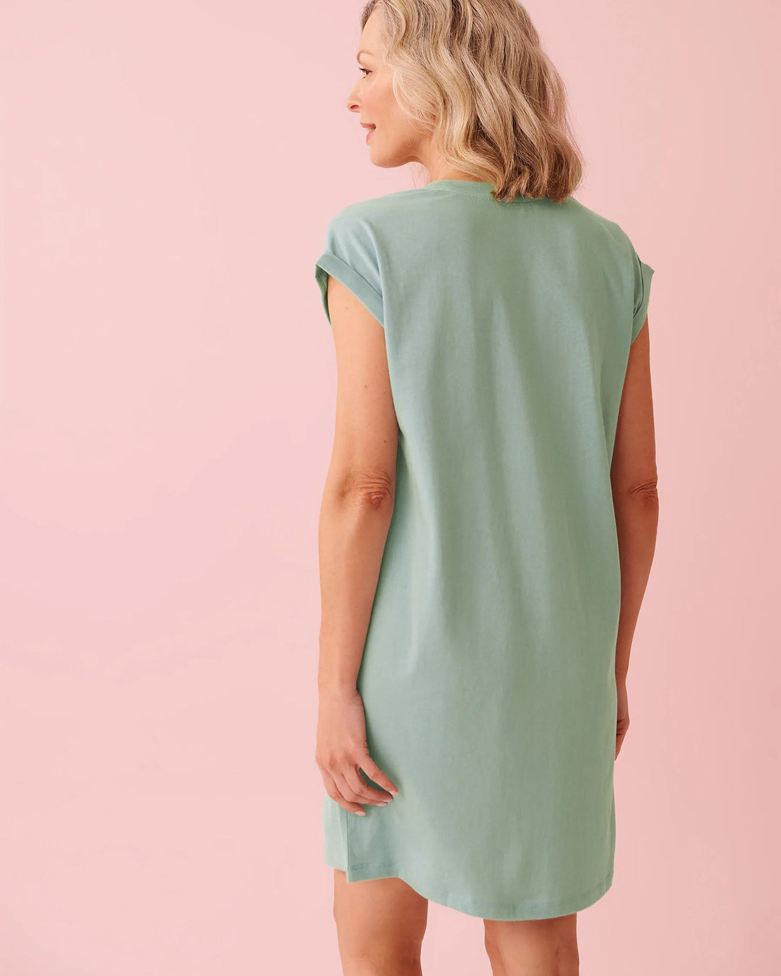 La Vie en Rose Aquifer Women Cupcake Print Cotton Short Sleeve Sleepshirt SKU: 40500479_40200 Image 02