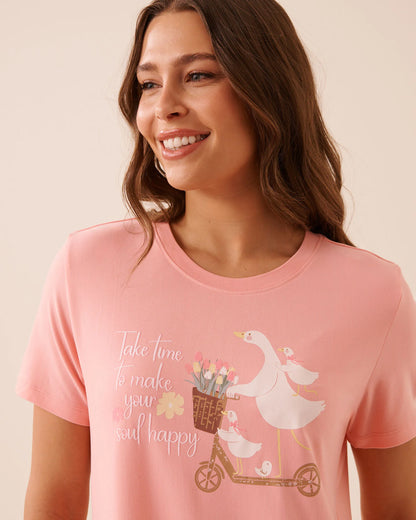 La Vie en Rose Pink Icing Women Goose Print Super Soft Sleepshirt SKU: 40500481_60017 Image 03