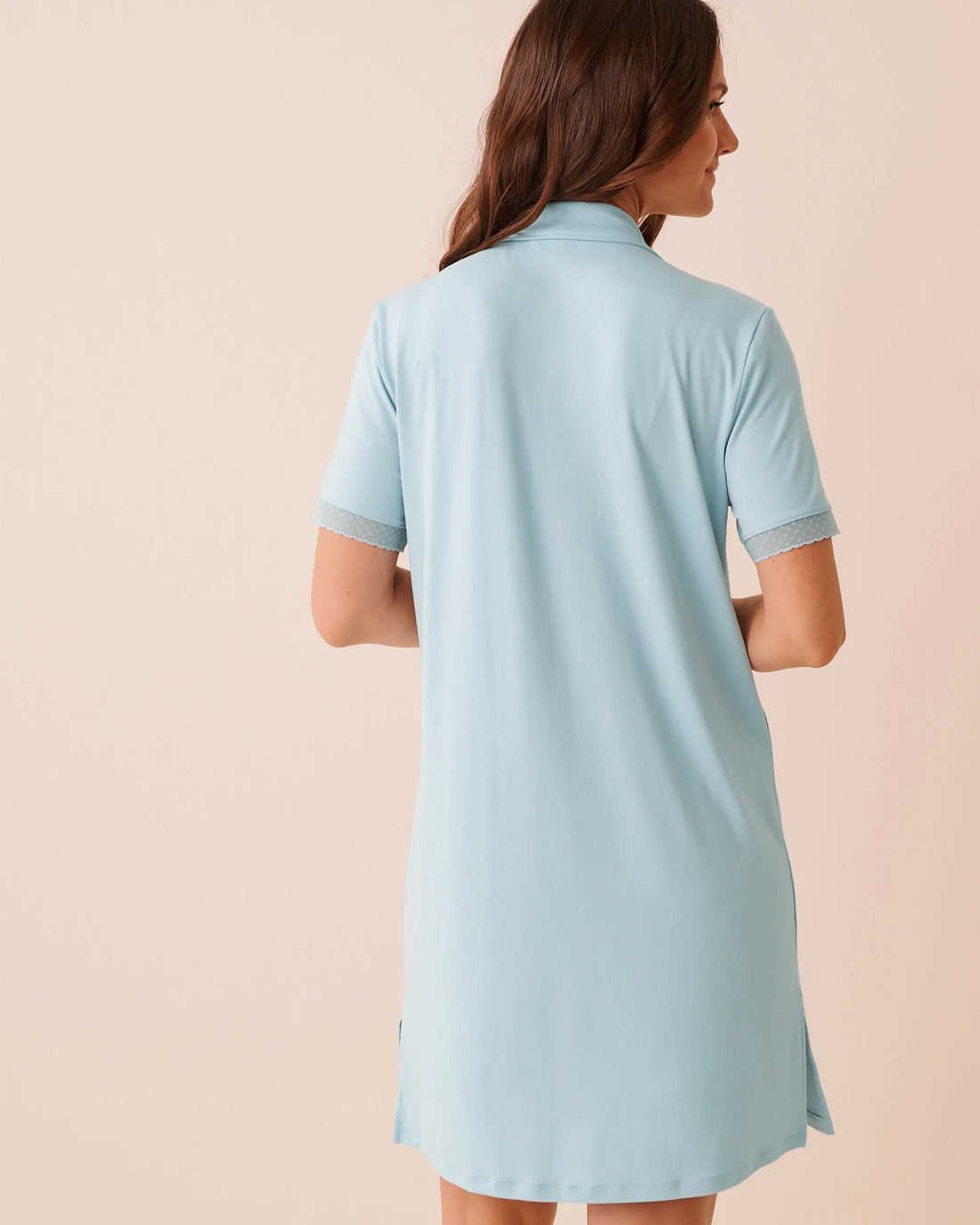 La Vie en Rose Stratosphere Women Super Soft Lace Trim Sleepshirt SKU: 40500488_40274 Image 02