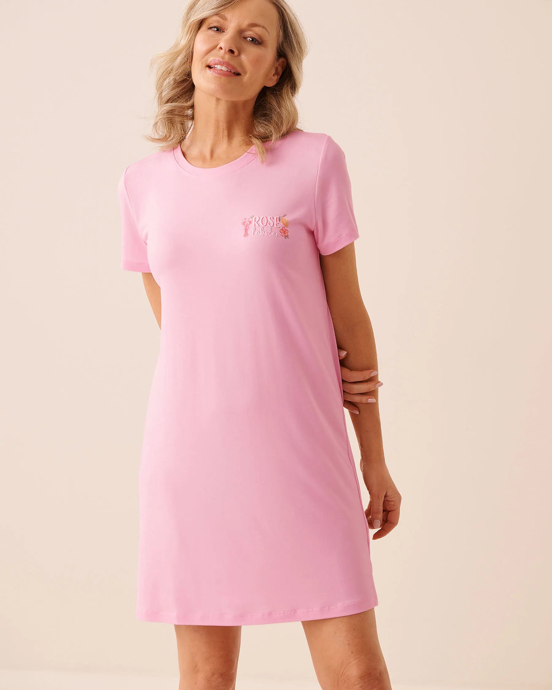 La Vie en Rose Nosegay Women Lobster Floral Print Super Soft Sleepshirt SKU: 40500491_60245 Image 01