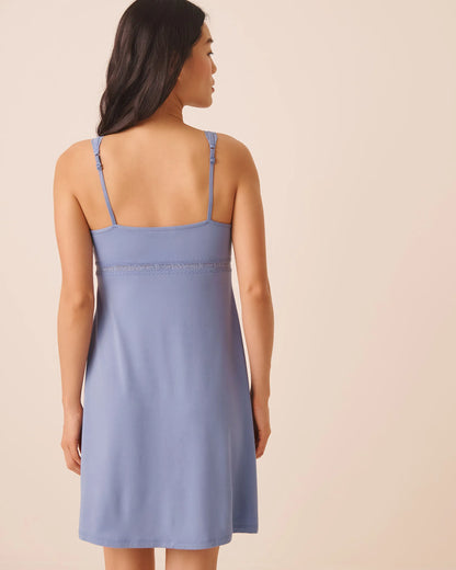 La Vie en Rose English Manor Women Logo Lace Trim Super Soft Nightie SKU: 40500495_40292 Image 02