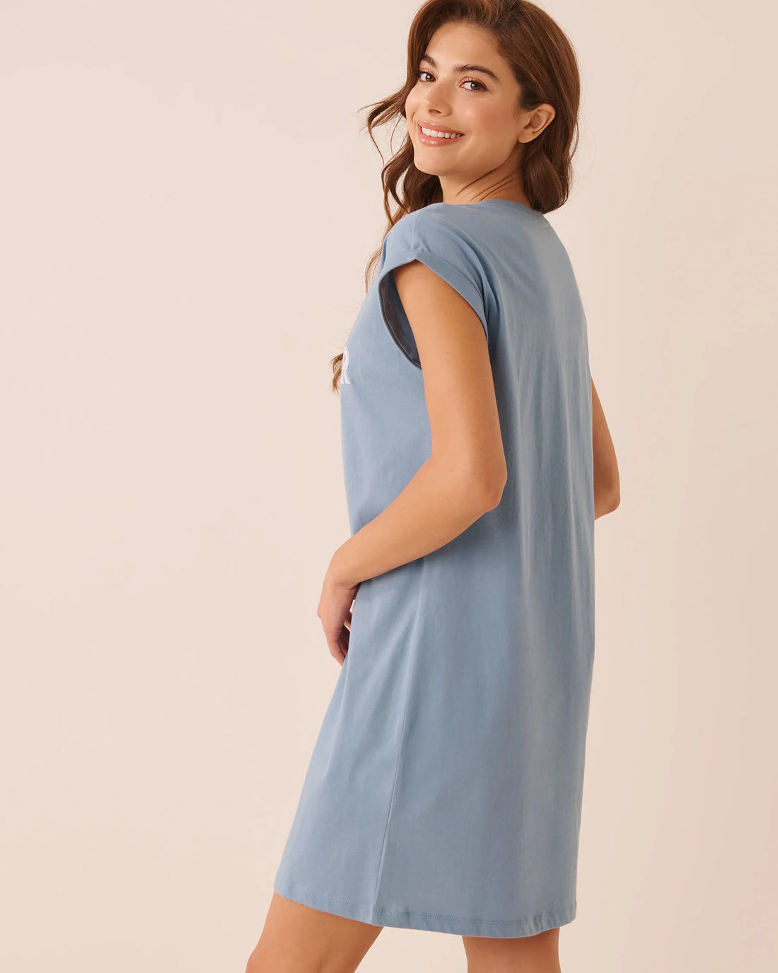 La Vie en Rose Blue Shadow Women Together Forever Print Cotton Short Sleeve Sleepsh SKU: 40500501_40202 Image 02