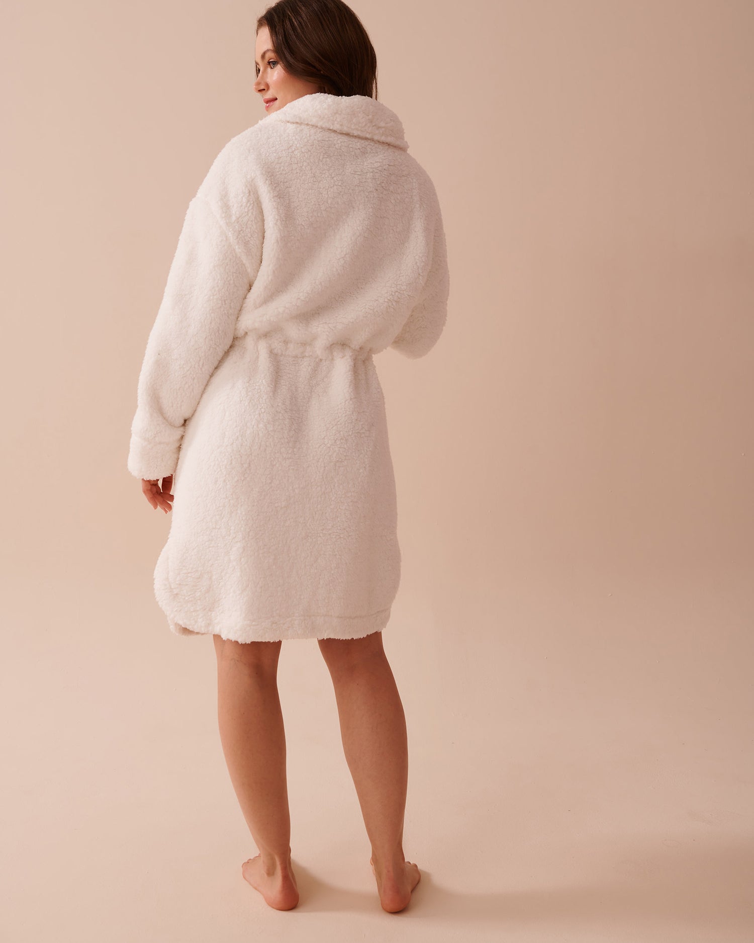 Zip-up Funnel Neck Sherpa Robe_40600186_10011_02