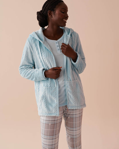 Recycled Fibers Cable Effect Soft Hooded Cardigan_40600189_P40391_04