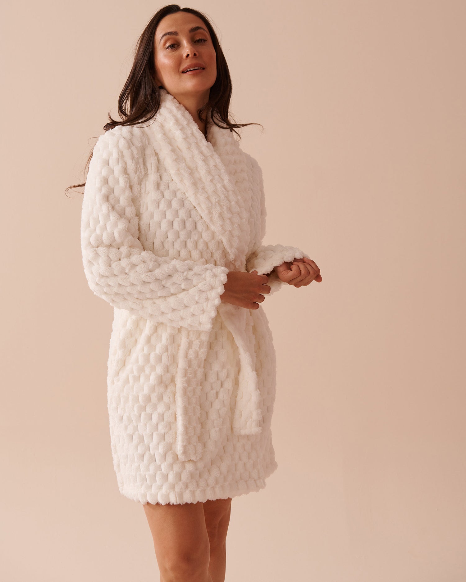 Soft Plush Quilted Effect Robe_40600190_10011_01