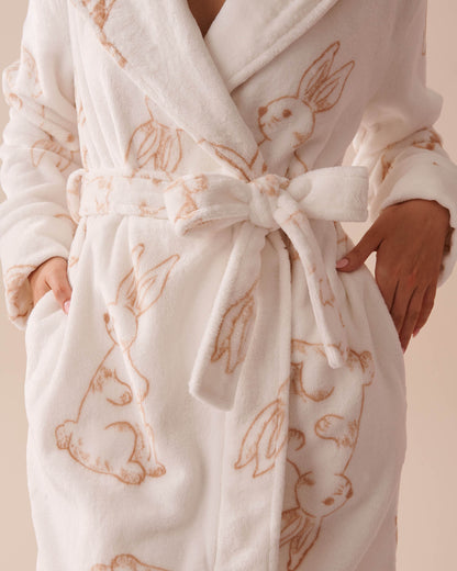 Rabbit Print Soft Plush Hooded Robe_40600194_P20062_04