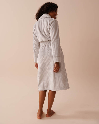 Recycled Fibers Cable Knit Robe_40600198_P00392_02