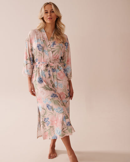 La Vie en Rose_Watercolour Flower Print Super Soft Kimono_40600205_P60362_03