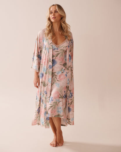 La Vie en Rose_Watercolour Flower Print Super Soft Kimono_40600205_P60362_06