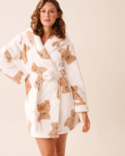 La Vie en Rose_Snow White Big Teddy_Teddy Bear Print Soft Plush Hooded Robe_40600215_P10548_01