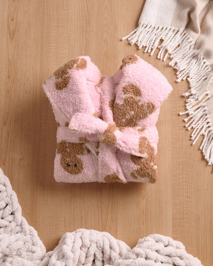 La Vie en Rose_Pink Gingerbread_Gingerbread Print Soft Plush Hooded Robe_40600215_P60422_04