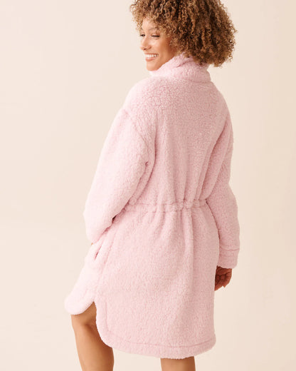 La Vie en Rose_Cherry Blossom_Zip-up Funnel Neck Sherpa Robe_40600221_60074_04