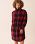 La Vie en Rose_Black & Savvy Red Plaid_Zip-up Funnel Neck Sherpa Robe_40600221_P60421_01