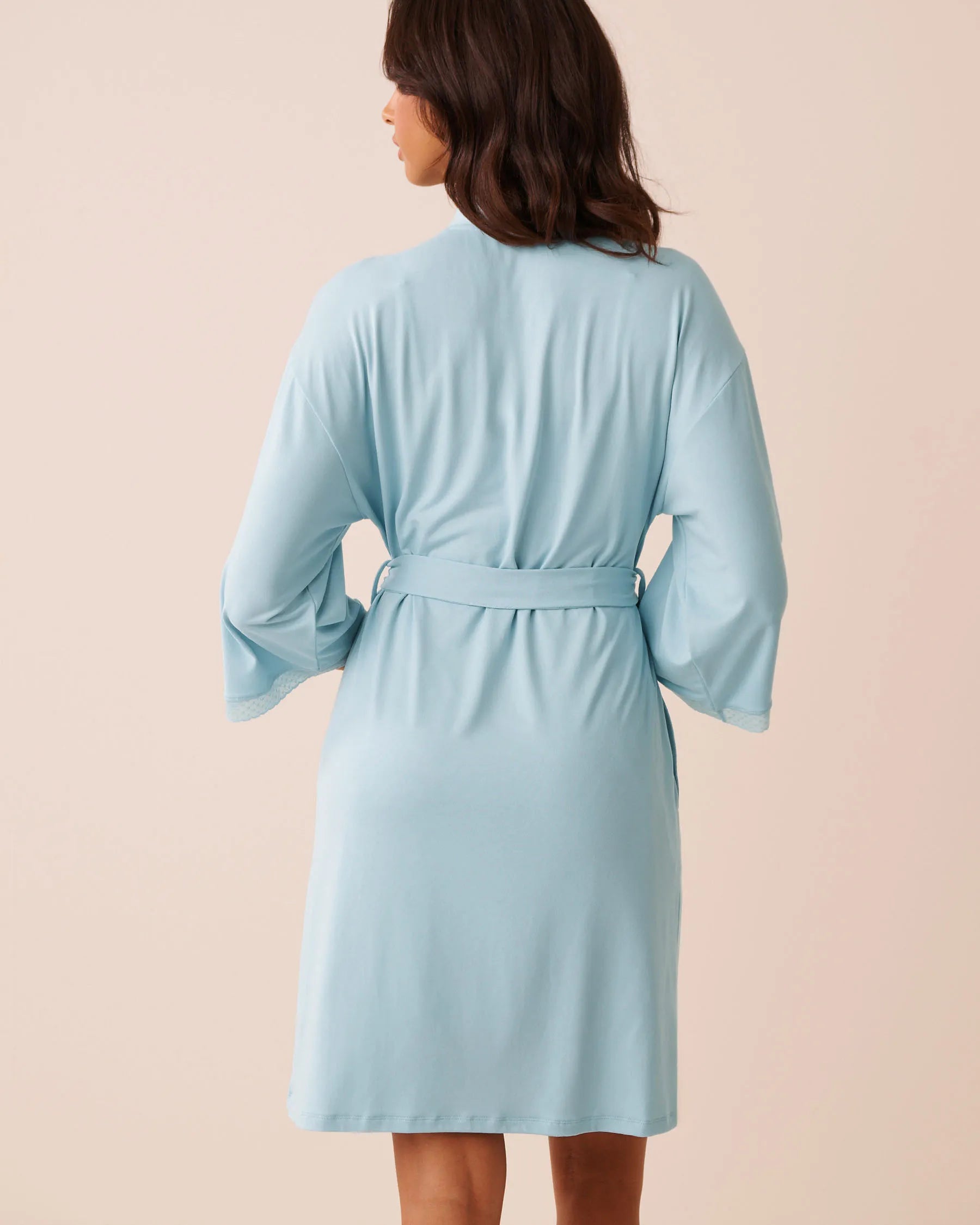 La Vie en Rose Stratosphere Women Super Soft Lace Trim Kimono SKU: 40600228_40274 Image 03