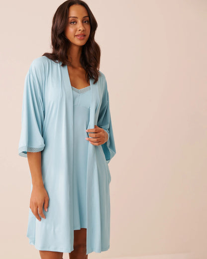 La Vie en Rose Stratosphere Women Super Soft Lace Trim Kimono SKU: 40600228_40274 Image 05