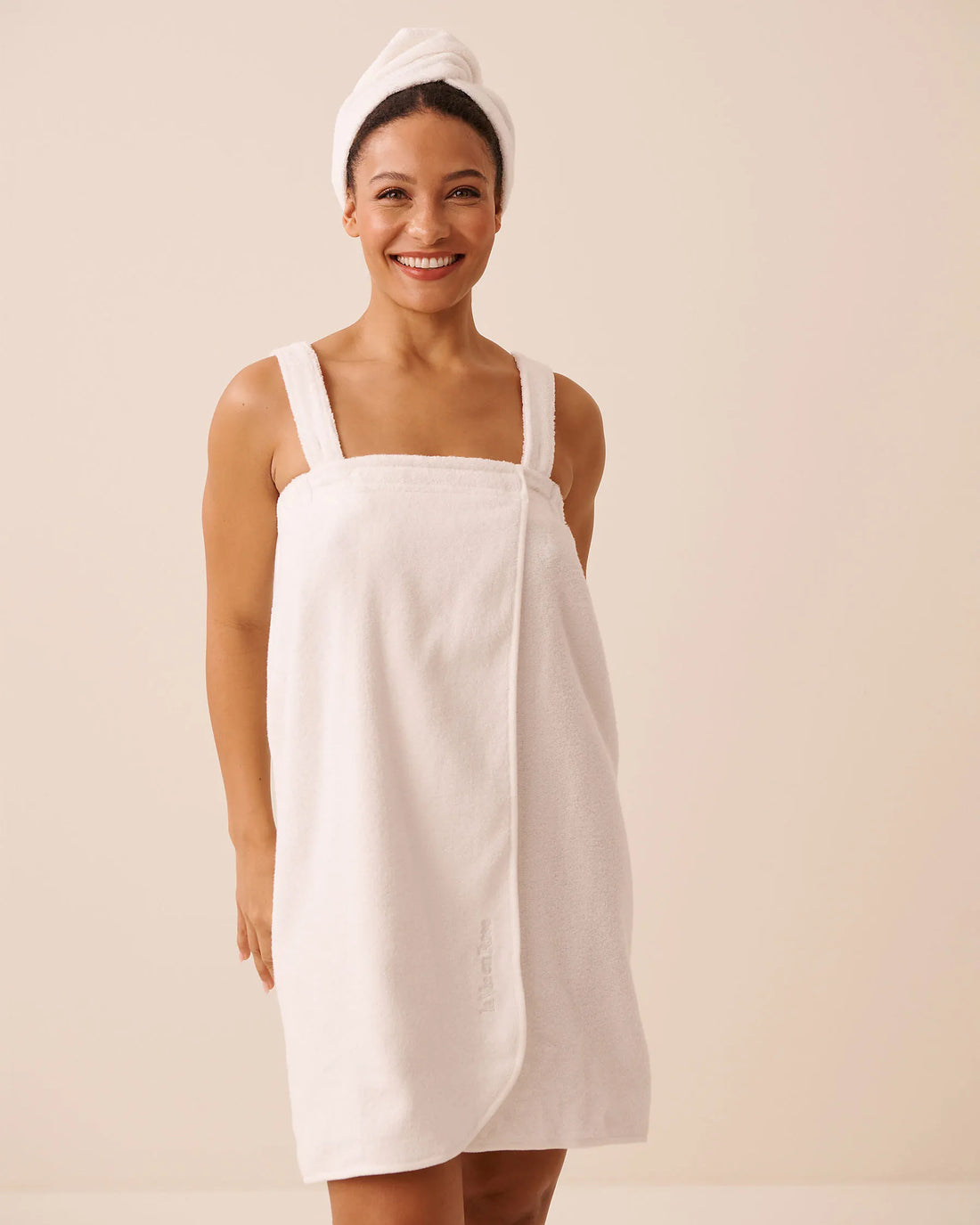 La Vie en Rose Snow White Women Terry Body Wrap &amp; Hair Towel Set SKU: 40600229_10011 Image 01
