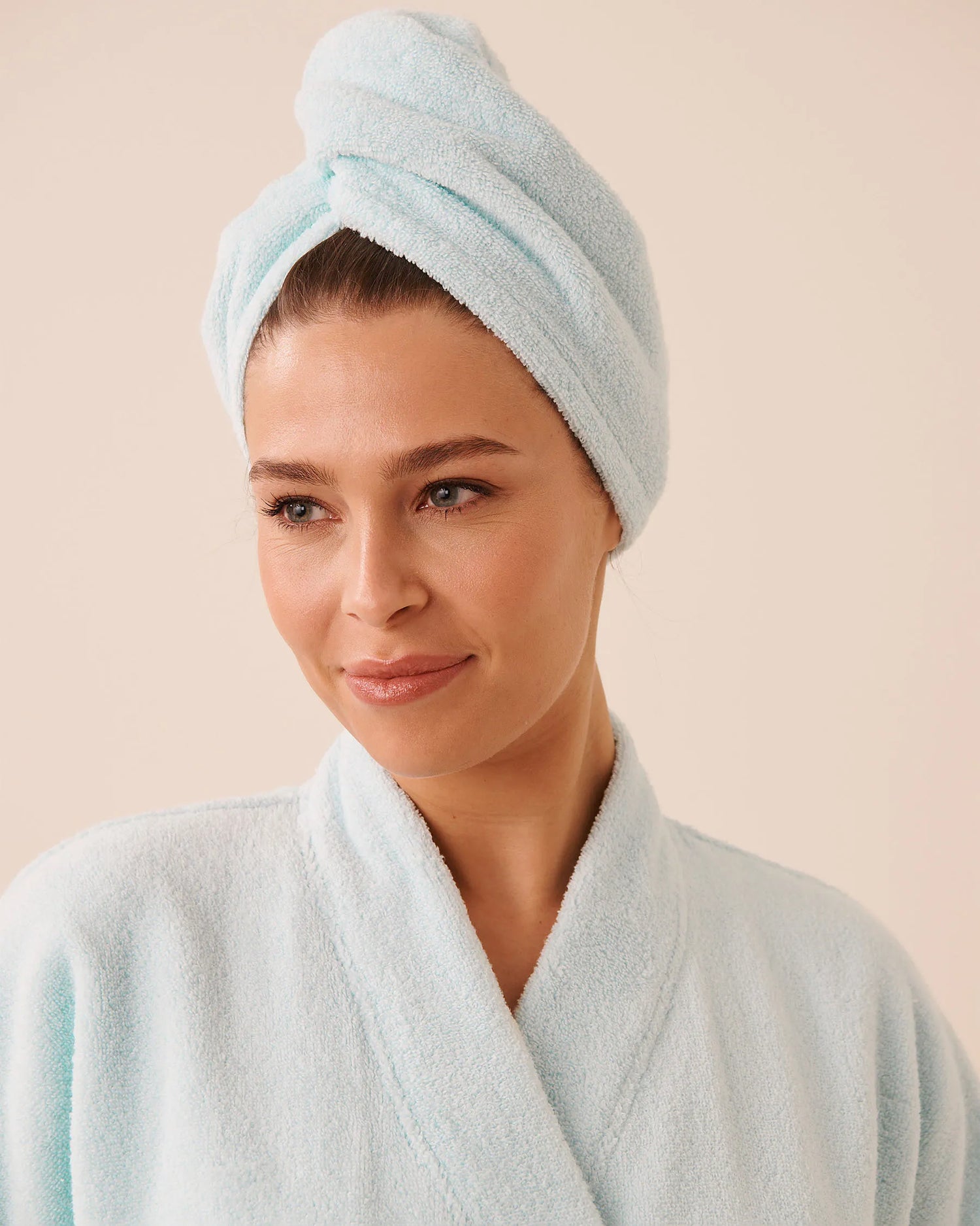 La Vie en Rose Cooling Spray Women Terry Bath Robe &amp; Hair Towel Set SKU: 40600230_40278 Image 04