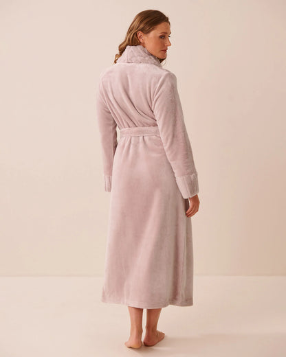 La Vie en Rose Violet Ice Women Long Faux Fur And Soft Plush Robe SKU: 40600234_50067 Image 02