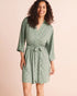 La Vie en Rose Green Milieu Flowers Women Floral Bouquet Print Lace-Trim Super Soft Kimono SKU: 40600235_P30165 Image 01
