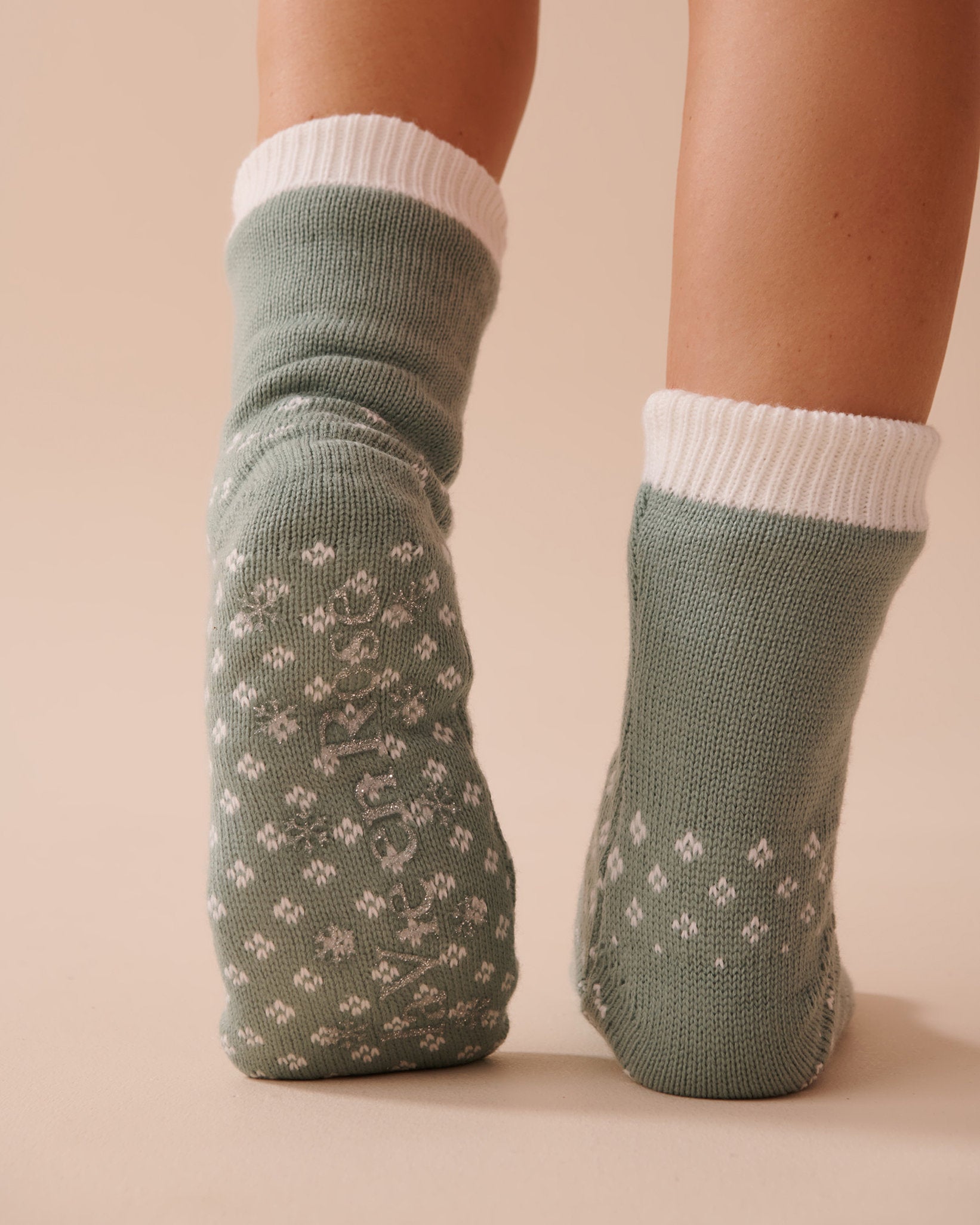 Long Knit and Sherpa Gingerbread Socks_40700358_P40409_02