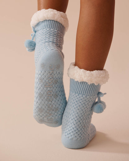 Pompom Knit and Sherpa Socks_40700365_40145_03