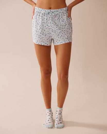 La Vie en Rose_Snow White Blue Ditsy_Finely Ribbed Striped Socks_40700396_P10500_03