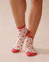 La Vie en Rose_Snow White Pink Ditsy_Finely Ribbed Striped Socks_40700396_P10502_01