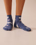 La Vie en Rose_Blue Indigo Cats_Finely Ribbed Striped Socks_40700396_P40446_01
