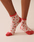 La Vie en Rose_Peachskin Cherry_Finely Ribbed Striped Socks_40700396_P60365_01