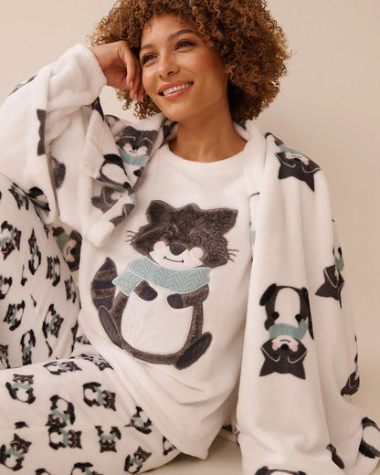 La Vie en Rose_Snow White Raccoon_Raccoon Print Soft Plush Blanket_40700415_P10523_02